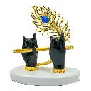 Black Krishna with Flute, Poly Resin, 3.5x2 Inches, 3-Year Warranty