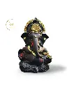 Chocolate Brown Titwala Ganpati, Poly Resin, 3.5x2 Inches, 3-Year Warranty