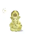 Titwala Ivory Ganpati, Poly Resin, 3.5x2 Inches, 3-Year Warranty