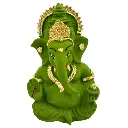 Titwala Mahendi Ganpati, Poly Resin, 3.5x2 Inches, 3-Year Warranty