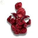 Maroon Pagdi Ganpati, Poly Resin, 3.5x2 Inches, 3-Year Warranty