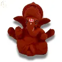 Orange Mukut Ganpati, Poly Resin, 3.5x2 Inches, 3-Year Warranty