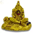 Antique Golden Hanuman with Ram Lalla, Poly Resin, 3.5x2 Inches, 3-Year Warranty