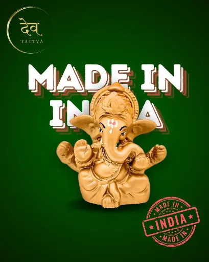 Bronze Mukut Ganpati, Poly Resin, 3.5x2 Inches, 3-Year Warranty