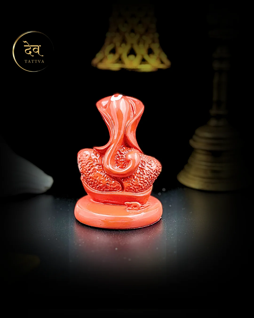 Red Rose Shaped Ganpati, Poly Resin, 3.5x2 Inches, 3-Year Warranty