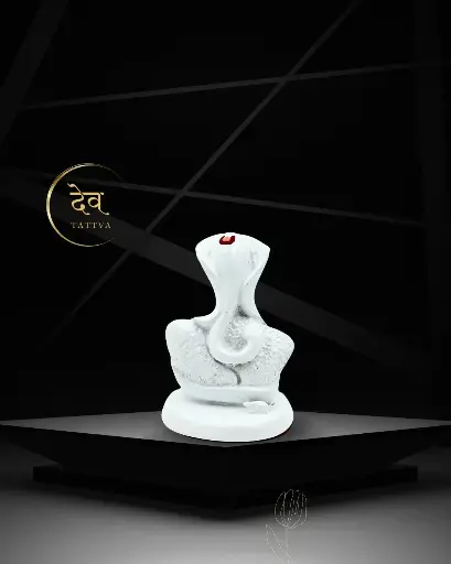 White Rose Shaped Ganpati, Poly Resin, 3.5x2 Inches, 3-Year Warranty