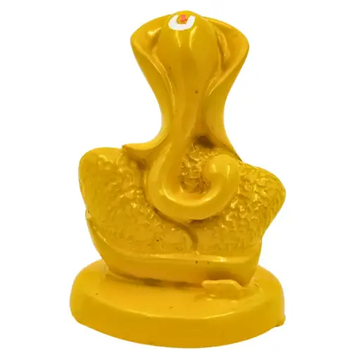 Rose Yellow Ganpati, Poly Resin, 3.5x2 Inches, 3-Year Warranty